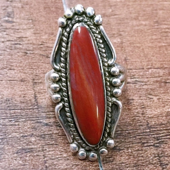 Native American Jewelry - Vintage Native American silver Spiny Oyster ring 5